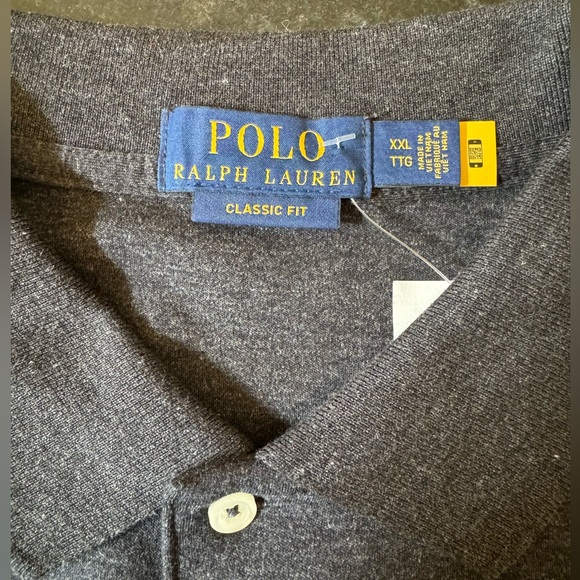 *NEW WITH TAGS* GREY CHAMBRAY 100% COTTON POLO BY RALPH LAUREN Size XXL - Picture 4 of 9